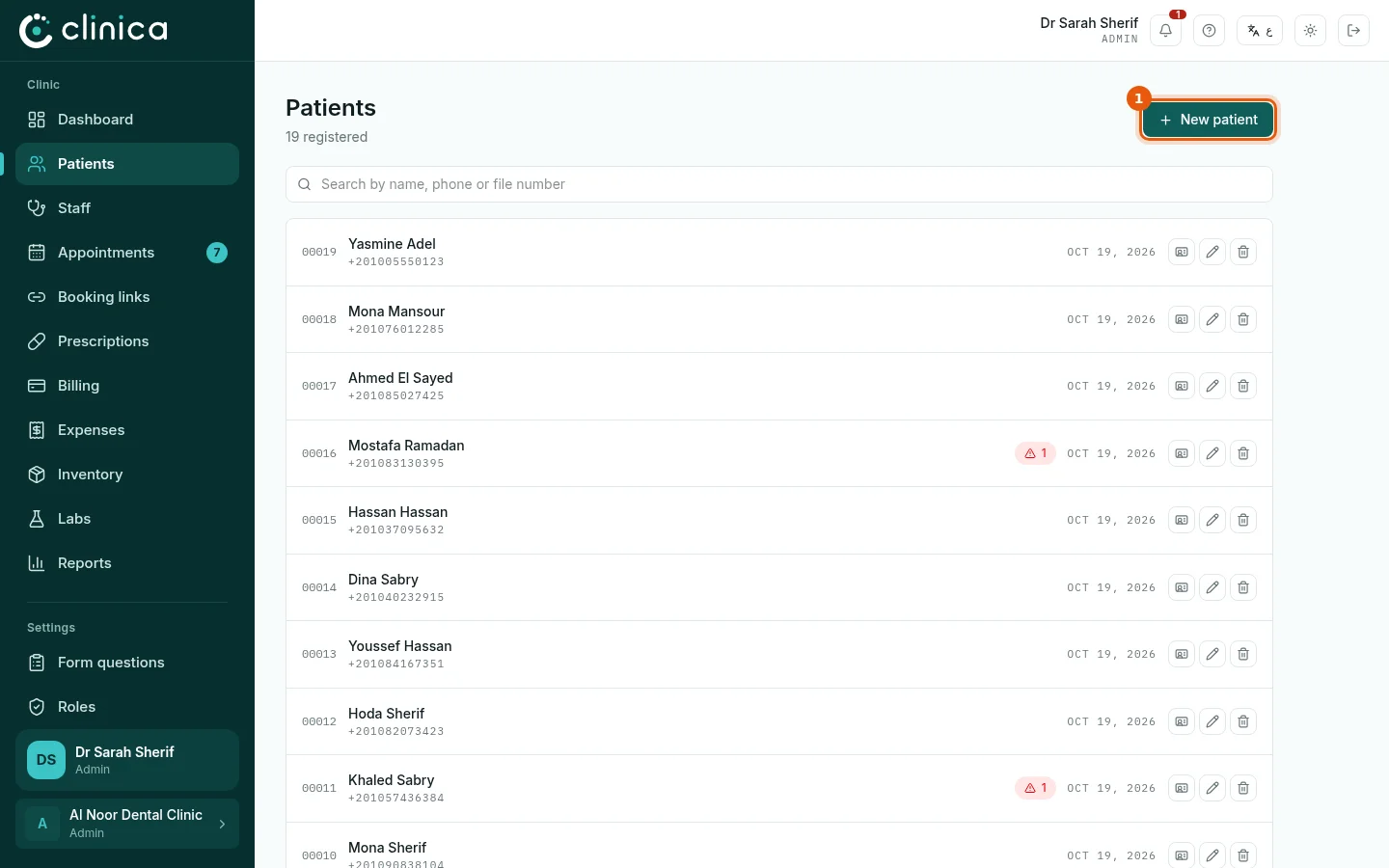 Open the patient list