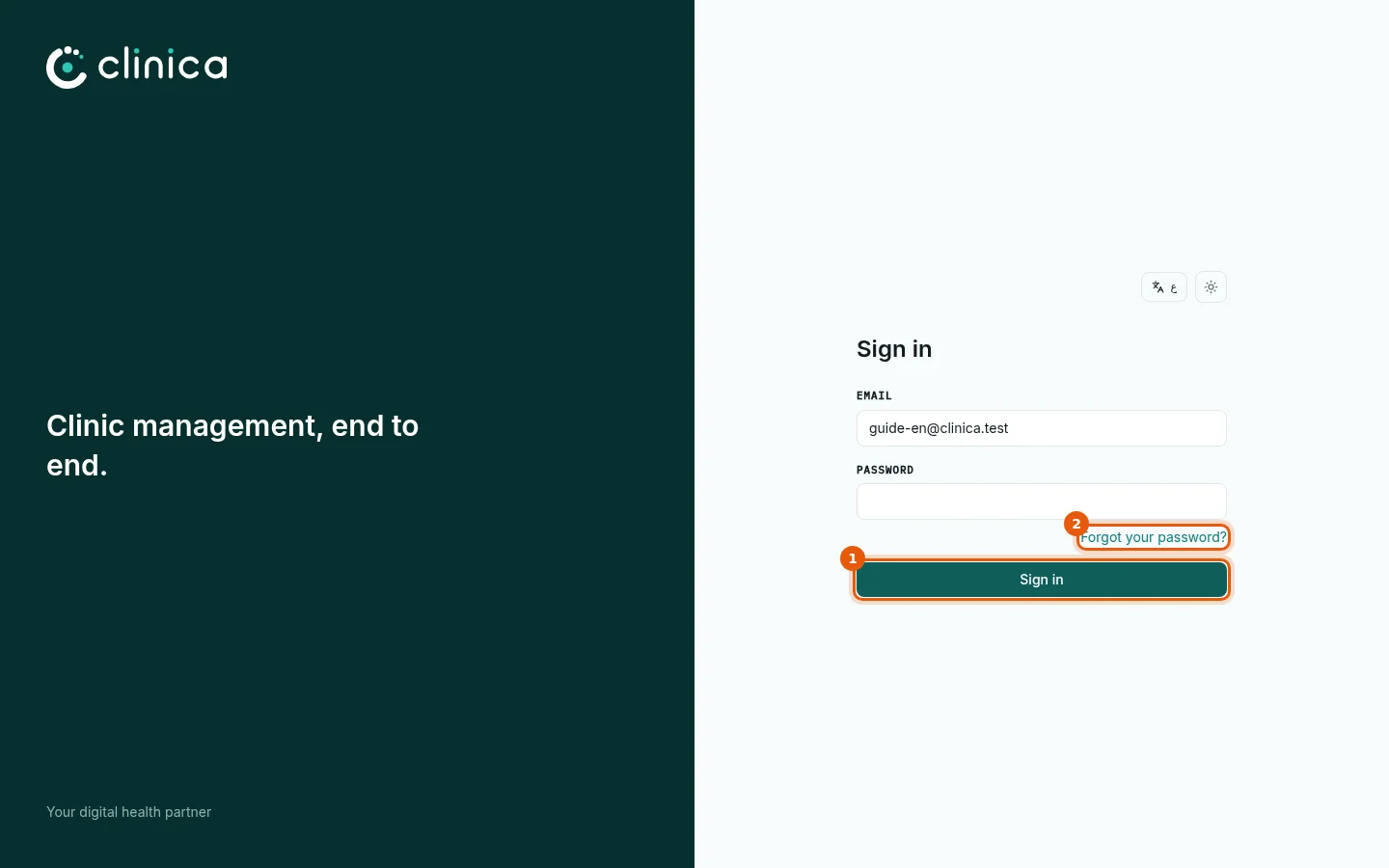 Open the sign-in page