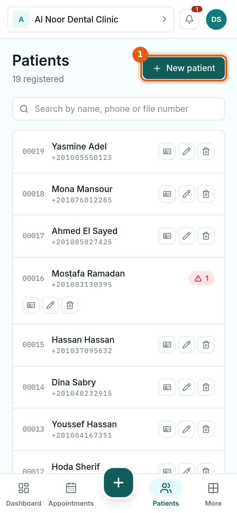 Open the patient list