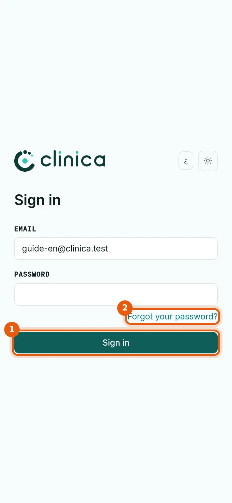Open the sign-in page